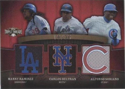 2009 Topps Triple Threads - Alfonso Soriano Carlos Beltran Manny Ramirez #TTRC-10
