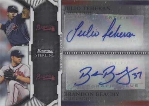 2011 Bowman Sterling - Brandon Beachy Julio Teheran #BSDA-TBE