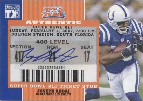 2007 Topps TX Exclusive Joseph Addai #SB-JA