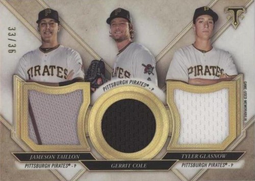 2017 Topps Triple Threads - Gerrit Cole Jameson Taillon Tyler Glasnow #TTRC-TCG