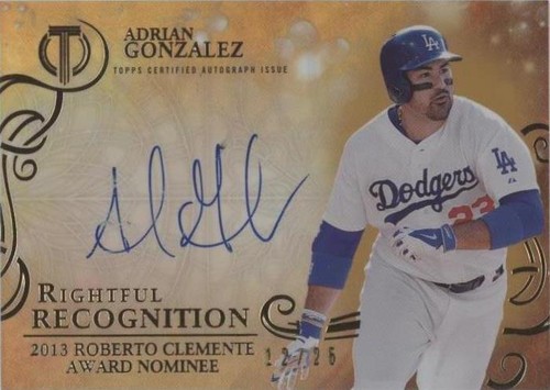 2015 Topps Tribute - Adrian Gonzalez #NOW-AG