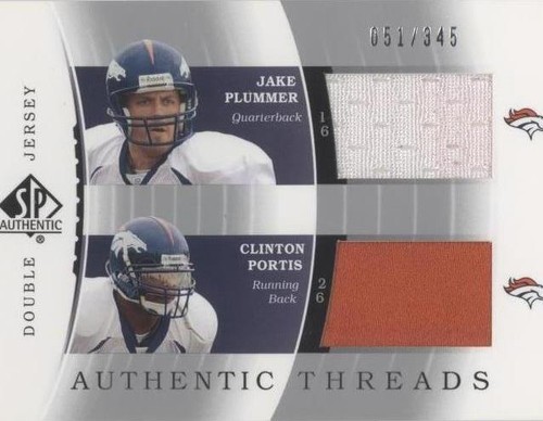 2003 SP Authentic Clinton Portis Jake Plummer #DJC-JP/CP