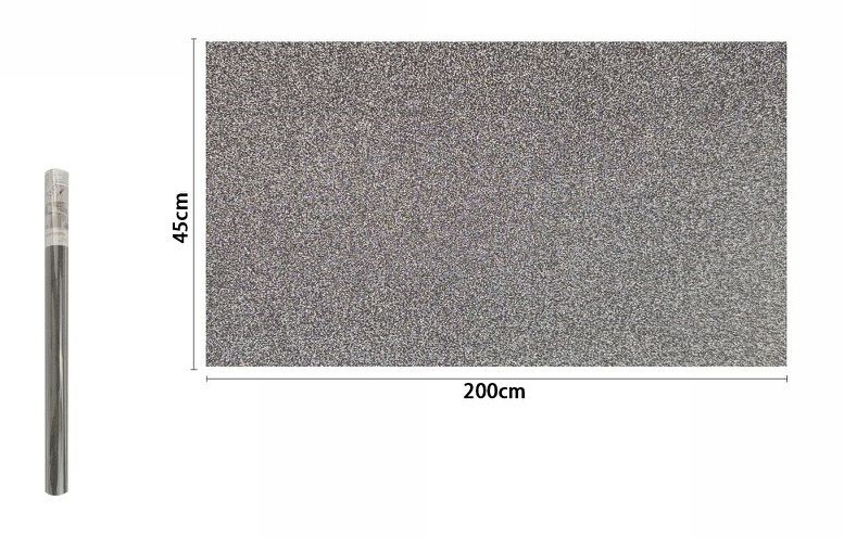 Rotolo Pellicola Adesiva Nera Glitter 45cmx2m  Pannelli Cassetti Mobili dfh