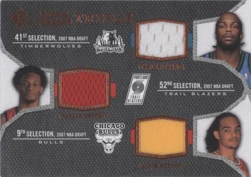 2007-08 SP Rookie Threads - Joakim Noah/Taurean Green/Chris Richard #TRT-NGR