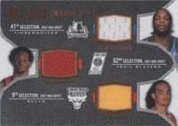 2007-08 SP Rookie Threads - Joakim Noah/Taurean Green/Chris Richard #TRT-NGR