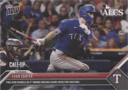 Topps Now Evan Carter Blue Parallel 24/49 2023 Topps Now Evan