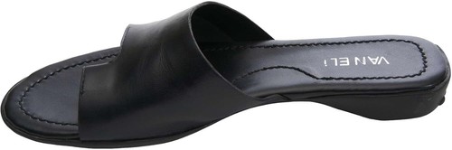 Pre-owned Vaneli Women's Tallis Slide Sandal In Black Glove Nappa