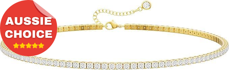 14K Gold Plated Tennis Necklace Women Sparkling CZ Choker Chain Jewelry