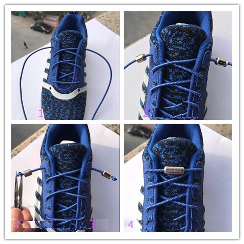 4 pairs lazy No Tie Elastic lock laces Shoe laces strings for boots kids adults