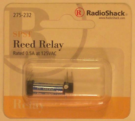 RadioShack 275-232 SPST Reed Relay ~ Coil: 5VDC ~ Contacts: 0.5A at 125VAC