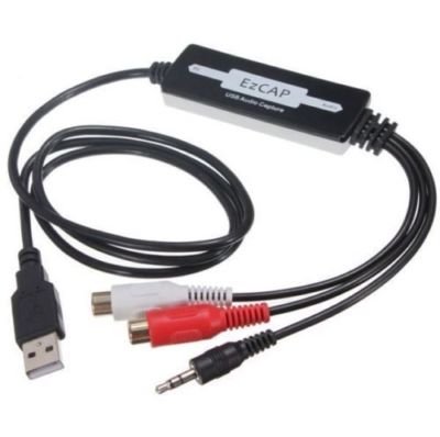 USB 2.0 Audio Grabber Capture Analog Audio to WAV MP3 digital format Converter