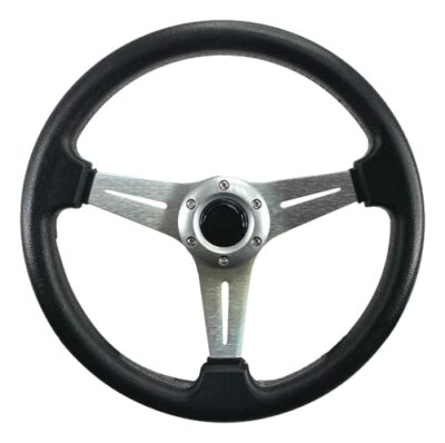 Pactrade Marine Boat Pontoon Non-Magnetic Silver Steering Wheel Alum 13''D Foam