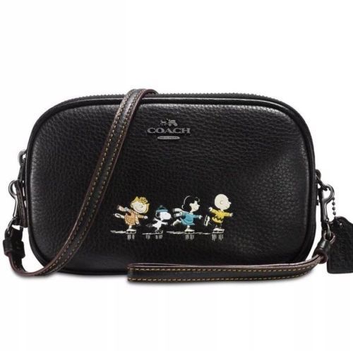 $378 NEW Coach X Peanuts Racer Sling Pack Crossbody Sig Bag Snoopy