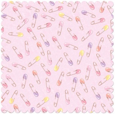 Creative Imaginations 12'' x 12''  Scrapbook Paper Pink Safety Pin Die Cut Bella