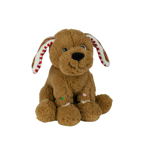 Dog Delight Gingerbread Puppy Plush Toy Stuffed Animal - 8-Inch for Kids of All