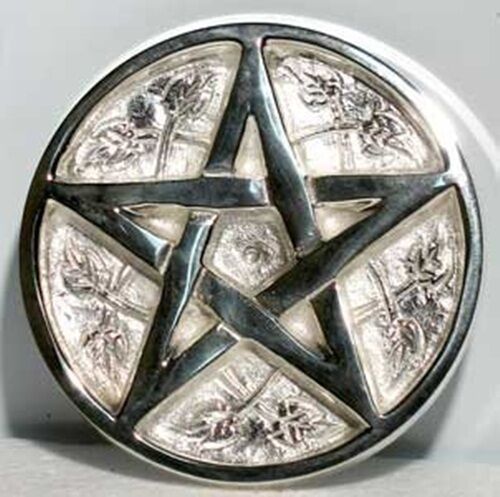  3" Silver Plated Pentacle Incense Cone Sage Smudge BURNER Pentagram FREE SHIP