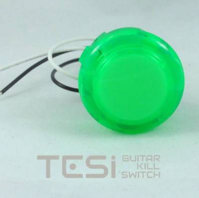Tesi DITO XL Snap In 30MM Arcade Button Guitar Kill Switch - Translucent Green