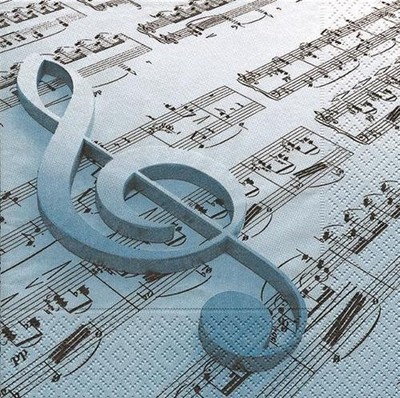 20 Servietten Music is the Key Musik Noten Notenschlüssel Musiknoten 33x33cm