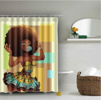 Afrocentric Shower Curtain Bubble Gum Home Decorations