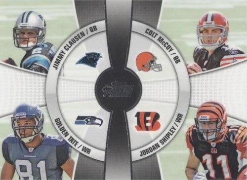 2010 Topps Prime Colt McCoy Golden Tate Jimmy Clausen #4Q-14