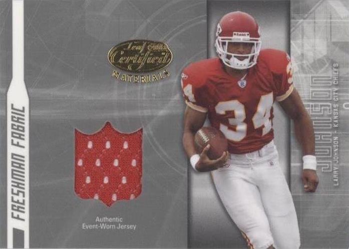 Larry Johnson 2003 materiales certificados Leaf #FF-158