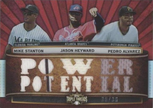 2011 Topps Triple Threads - Giancarlo Stanton Jason Heyward Pedro Alvarez #TTRC-24