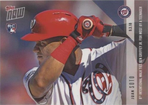 2018 TOPPS NOW #279 JUAN SOTO RC YOUNGEST PLAYER WITH MULTIPLE 3