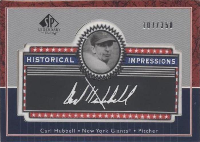 2003 SP Legendary Cuts - Carl Hubbell #L-CH