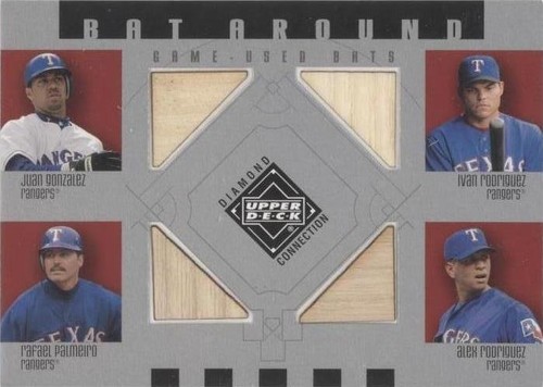 2002 Upper Deck Diamond Connection - Alex Rodriguez Ivan Rodriguez Juan González #BA-GRPR