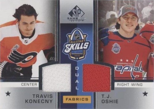 2020-21 Upper Deck SP Game Used - T.J. Oshie Travis Konecny #ASD-OK