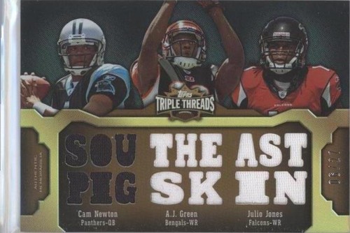 2011 Topps Triple Threads A.J. Green Cam Newton Julio Jones #TTRC-13