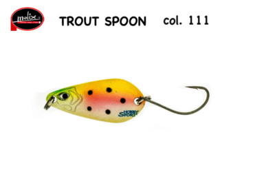 MOLIX TROUT SPOON 2,5 GR  COL. 111 RAINBOW TROUT SPINNING TROTA LAGO AREA TROUT