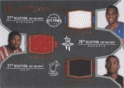 2007-08 SP Rookie Threads - Aaron Brooks/Arron Afflalo/Daequan Cook #TRT-ACB