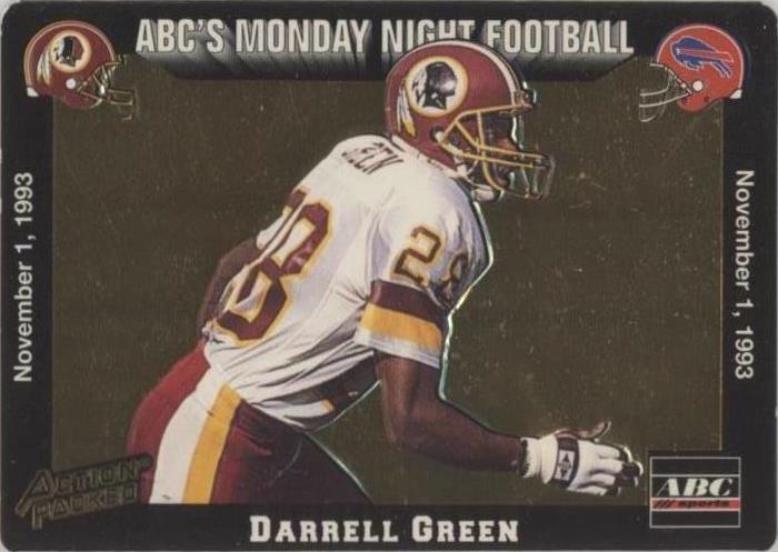 1993 Action Packed Monday Night Football Darrell Green #34