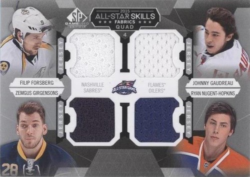 2015-16 SP Game-Used - Filip Forsberg Johnny Gaudreau Ryan Nugent-Hopkins #AS4-9