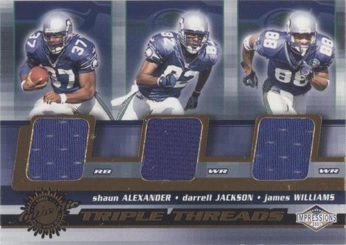 2001 Pacific Impressions Darrell Jackson James Williams Shaun Alexander #33