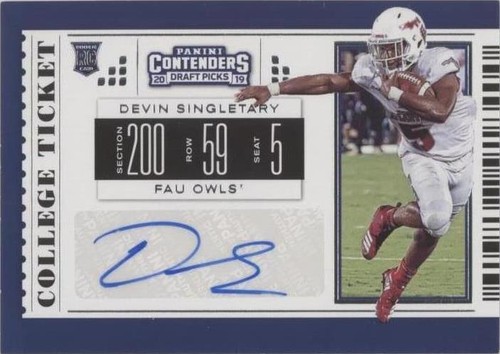 2019 Panini Contenders Draft Picks Devin Singletary #133