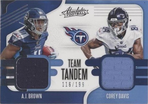 2019 Panini Absolute A.J. Brown Corey Davis #TTM-TT