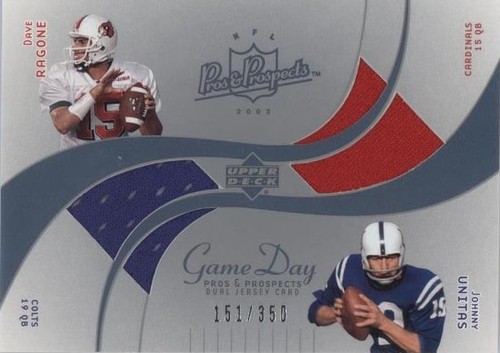 2003 Upper Deck Pros & Prospects Dave Ragone Johnny Unitas #DJC-RU