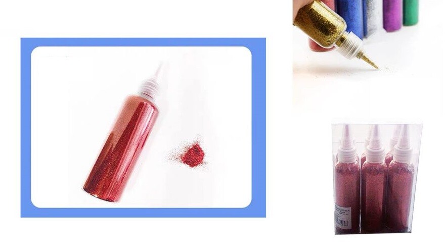 Set 6 Brillantini Glitter Rosso Decorazione Porporina Lavoretti Unghie 60g cir