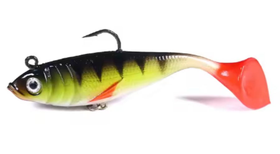 Lead Head Fish Lure Bass Lure Soft Plastic Bait Fishing 100mm 18.5g