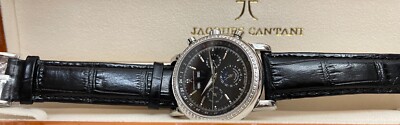 Pre-owned Jacques Cantani Men's Watch Automatic Eta Swiss 96 Diamonds Jc-935 Meridian