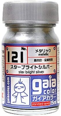 Gaia Color Base 121 Metallic Star Bright Silver 15ml Lacquer Paint Bottle USA