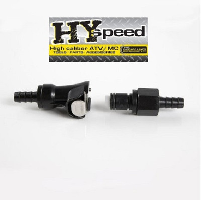HYspeed Fuel Gas Line Quick Connect Disconnect 1/4'' Motorcycle Dual Shut Off