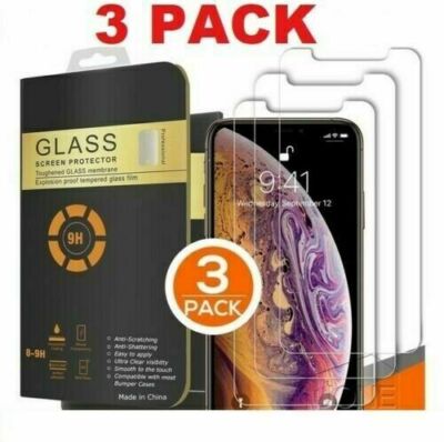 3-Pack For iPhone 11 Pro 8  Plus Xs Max XR 12 14 Tempered GLASS Screen Protector