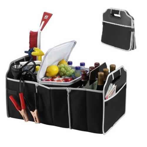 2 IN 1 HEAVY DUTY COLLAPSIBLE CAR BOOT ORGANISER FOLDABLE SHOPPING TIDY STORAGE
