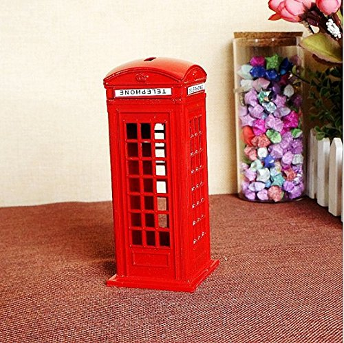 BeeSpring Attractive Metal Alloy Money Coin Spare Change London Street Red Telep