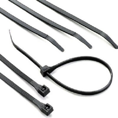ECM, 100 Pack, 11'', Black, Nylon Cable Tie, Ultra Violet Resistant, 75 LB 