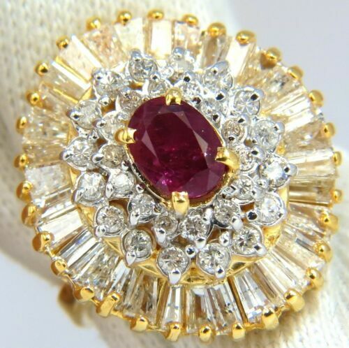 Anelli di lusso di pietra principale rubino diamante