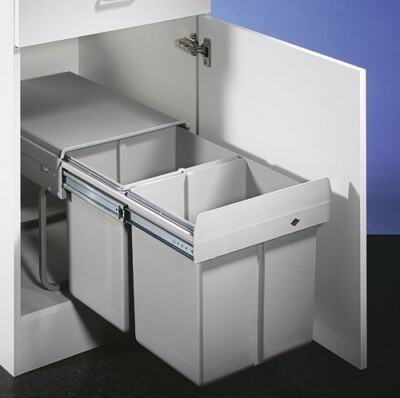 WESCO Abfallsorter 32 (2x16) Liter DOUBLE 2 DS inkl. Rollwagen DS, ab 40 cm S...